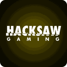 ภาพโลโก้ทางการของค่ายผู้พัฒนาเกม Hacksaw Gaming พื้นหลังเรียบ